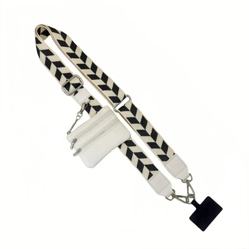 Cross Body Phone Lanyard With Zipper Wallet Anti-Lost Adjustable Mobile Lanyard Guitar
