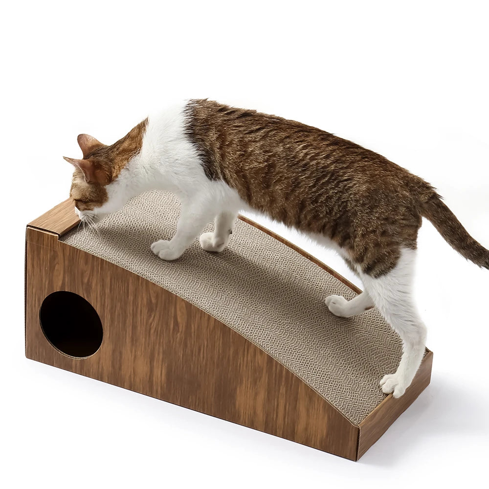 Foldable Triangle Arch Cat Scratcher Corrugated Cardboard, Double Sided Cat Scratch Board