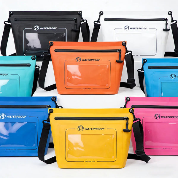 Portable Touchscreen Waterproof Crossbody Bag | Airtight Zipper Dry Bag for Outdoor