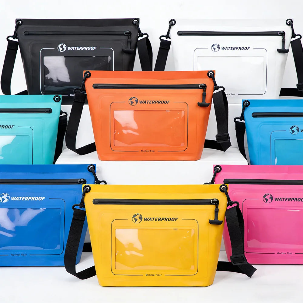 Portable Touchscreen Waterproof Crossbody Bag | Airtight Zipper Dry Bag for Outdoor