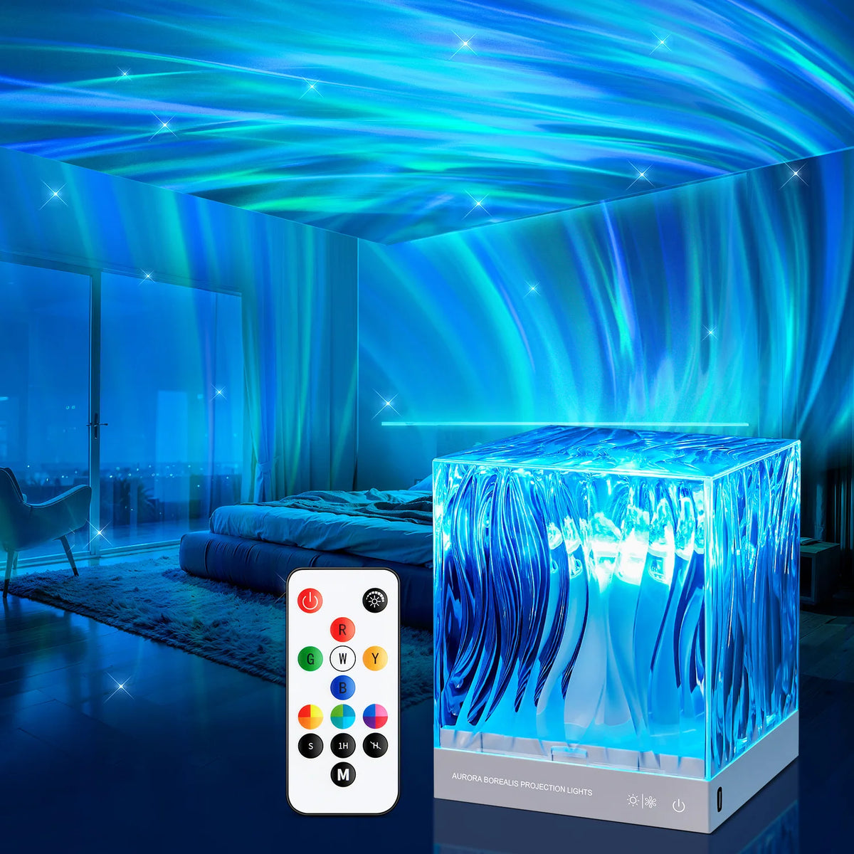 Modern RGB Color Changing Crystal Table Lamp New Smart Aurora Kids Night Projector LED