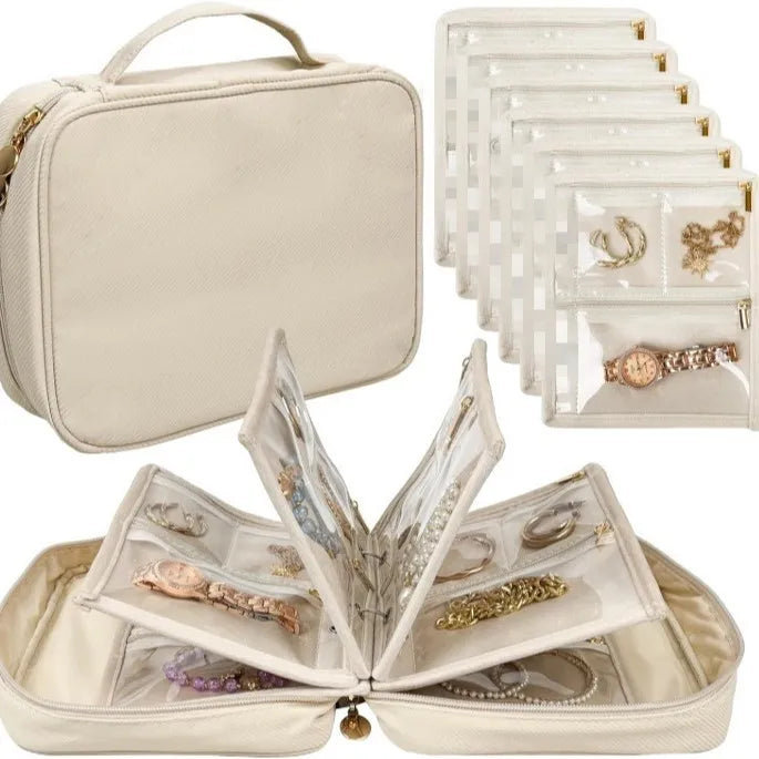 Portable Waterproof Scratch Resistant PU Leather Storage Case Rectangle Travel Jewellery