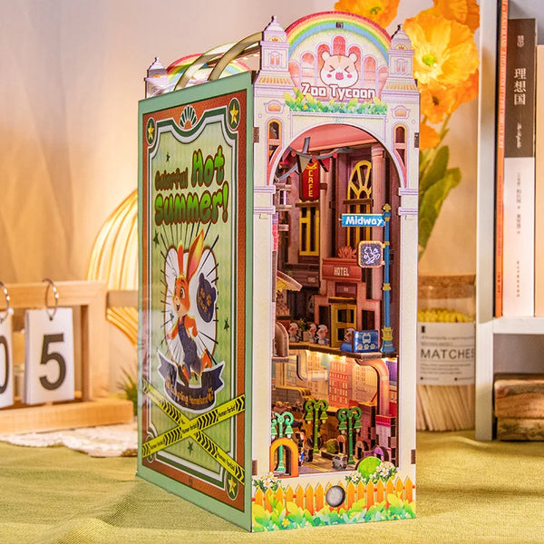 Book Nook Animal Party STEM Puzzle Toy Wood Decor Model Kits 3D Wood Puzzle