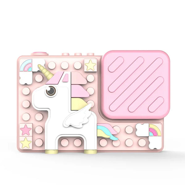 New Building Block Kids Camera With Filter MP3 Game Video Fun Picture Frame 2.4-Inch