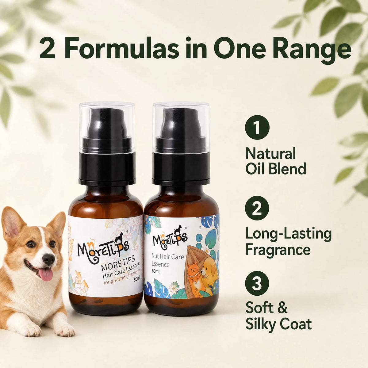 Pet Hair Care Spray Silk Smooth 80ml Nut Essential Oil Argan Oil Silk Protein Anti