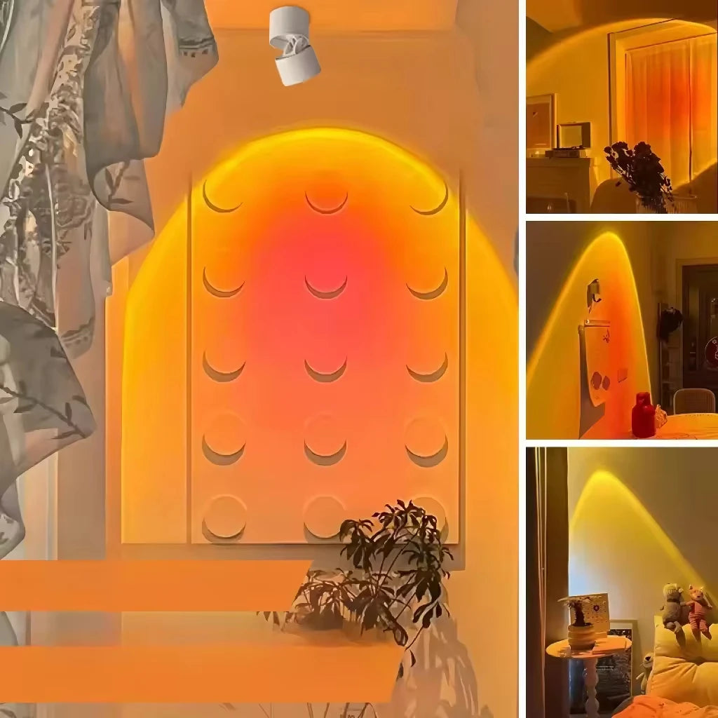 Indoor Bedroom Adjustable 180 Degree Color Projection LED Tube Light Sunset Projection