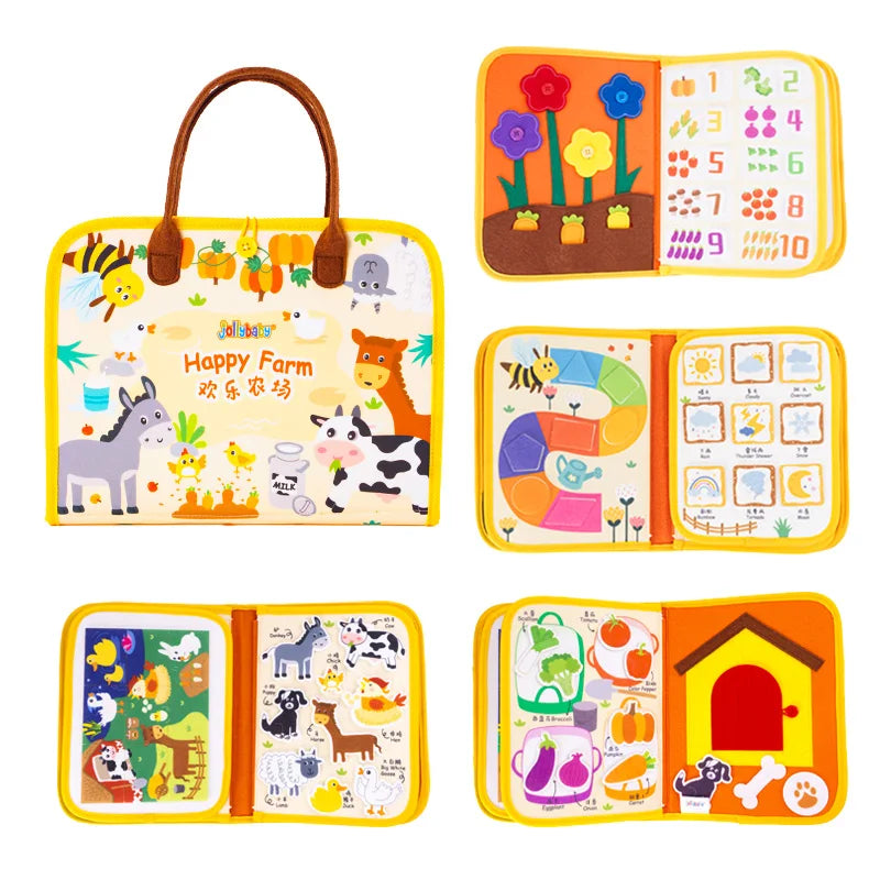 Customization Learning Preschool Educational Montessori Cloth Quiet Book Activities Felt