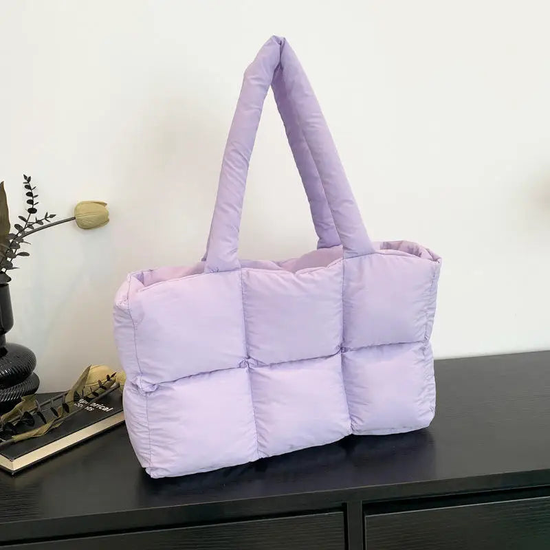 Multicolored Cute Tote Bag Fluffy Soft Large Tote Bag Puffer Tote Bag Handbag