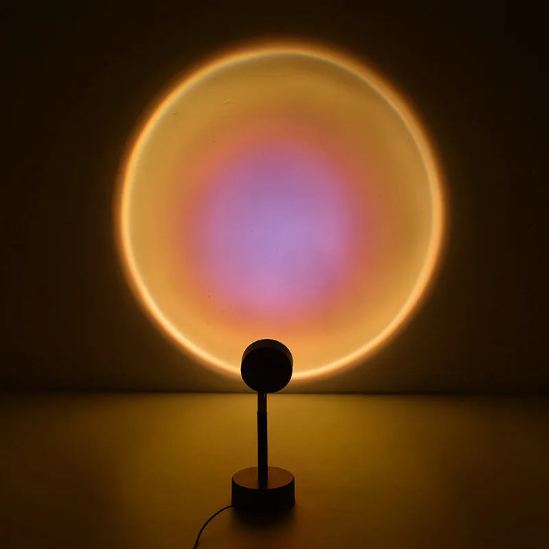 Modern Led Sunset Lamp Night Floor Light 180 Degree Rainbow Sunset Projector Lamp