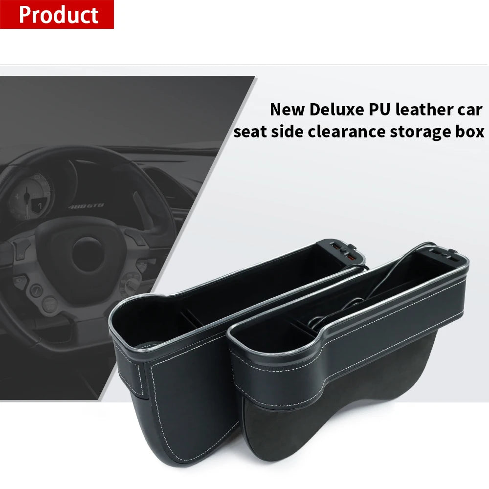 Auto Console Filler Side Car Seat Gap Pocket Organizer With Coin Organizer and Usb