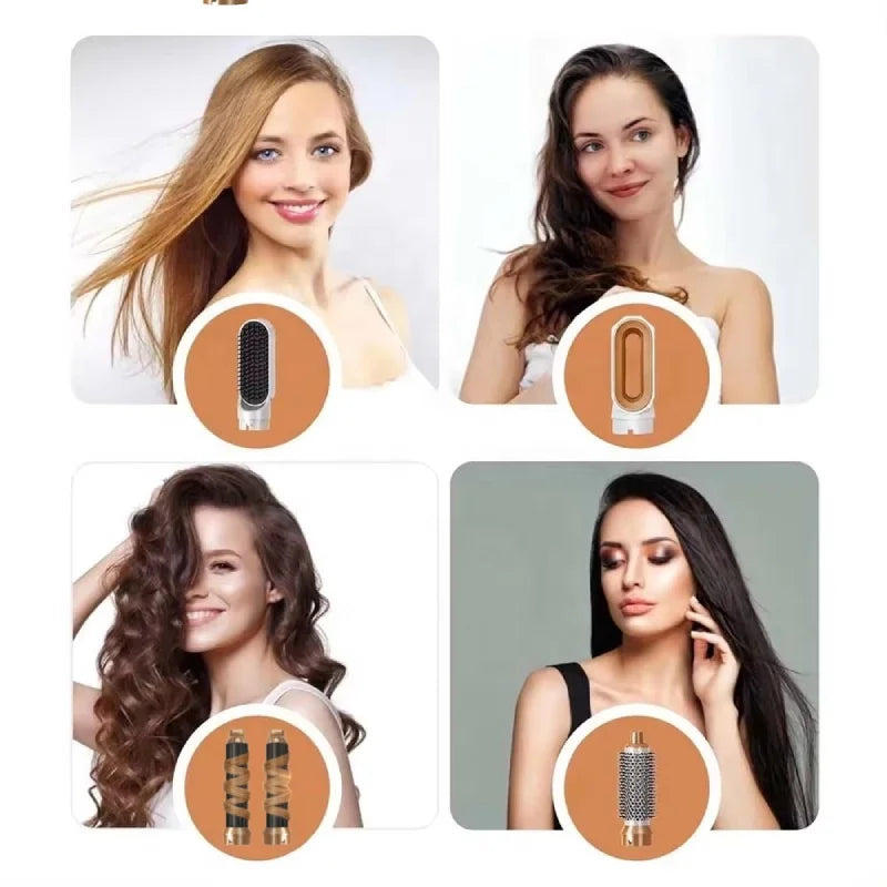 New 5 in 1 Hair Styler Hot Air Brush One Step Blow Drying Curler Straightener Hair Dryer