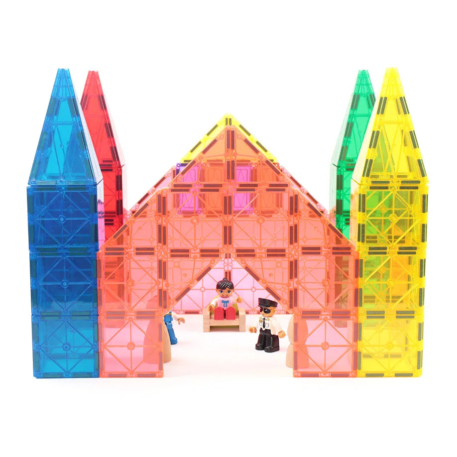 LonBohoo 108pcs Magnetic Building Tiles Customized Magnetic Building Block Tiles for Kids