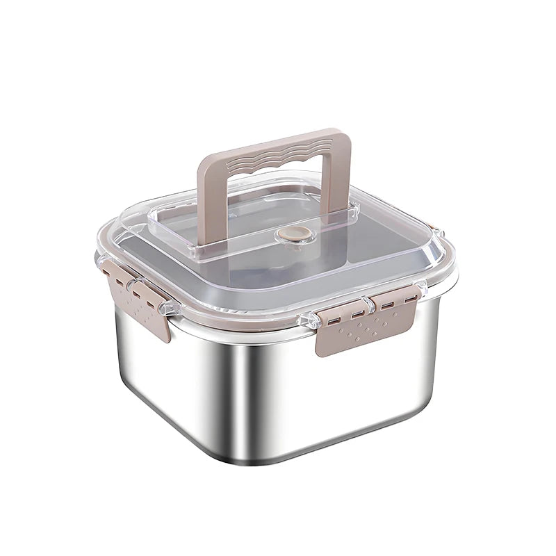 Modern Stainless Steel Eco-Friendly Portable Leak-Proof Bento Box with 1-3L Capacity