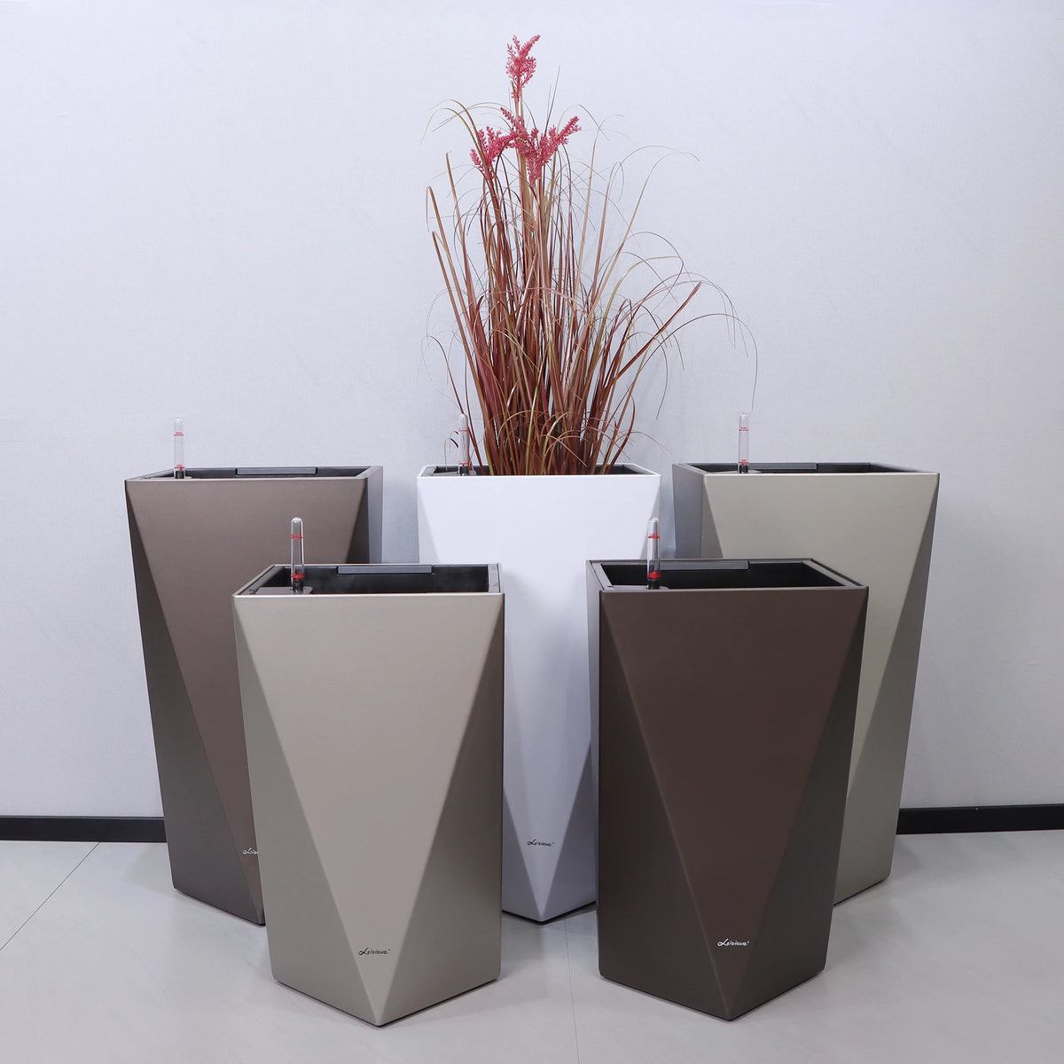 Square Cylinder Flower Pot Planter With Self-Watering Function For Home Office