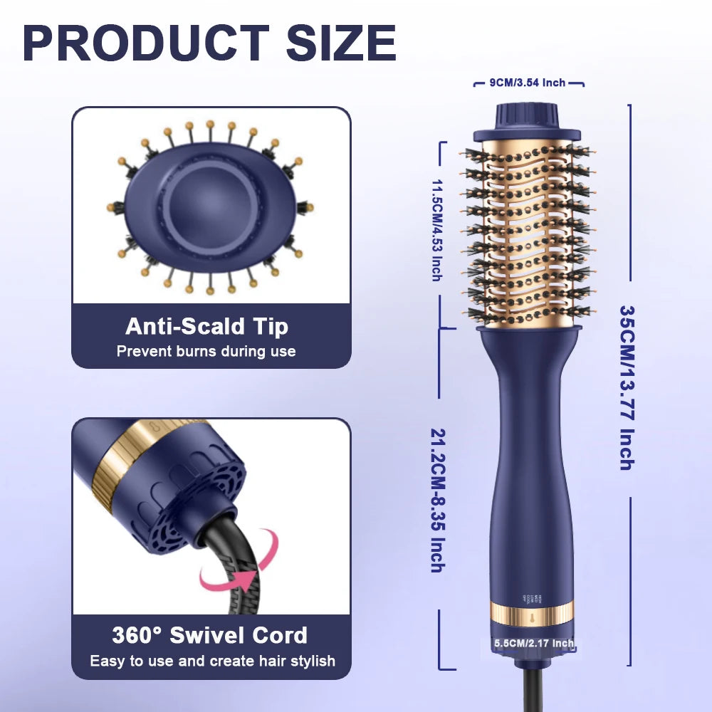 New Professional Detachable Interchangeable Style Electric Hair Brushes Hot Air Brush