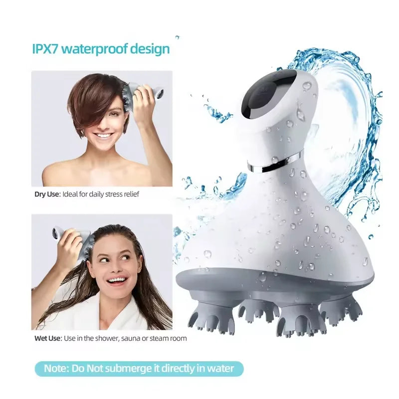 BL Claw Hand Held Silicone Octopus Automatic Spider Heating Vibrating Scalp Electric Head