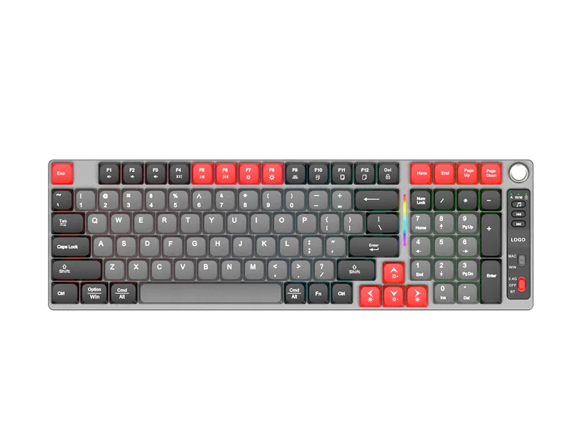 Low Axis Mechanical Keyboard 2.4G 84 Keys Anti-Ghosting RGB Backlight Multimedia Keys USB