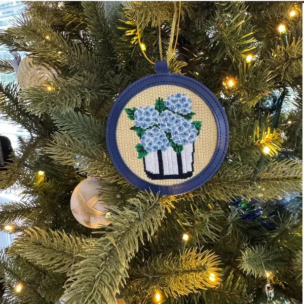 PU Needlepoint Self Finishing Round Leather Ornament Christmas Ornaments Needlepoint Self (Pack of 2)