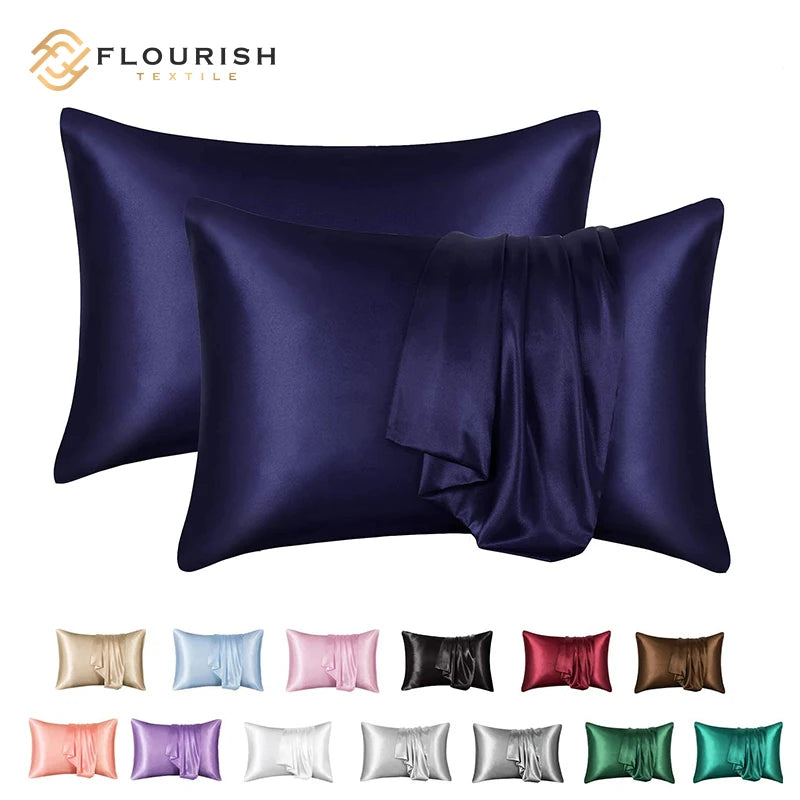 Satin Pillowcase Silky Pillow Cases for Hair and Skin No Zipper Pillow Cover