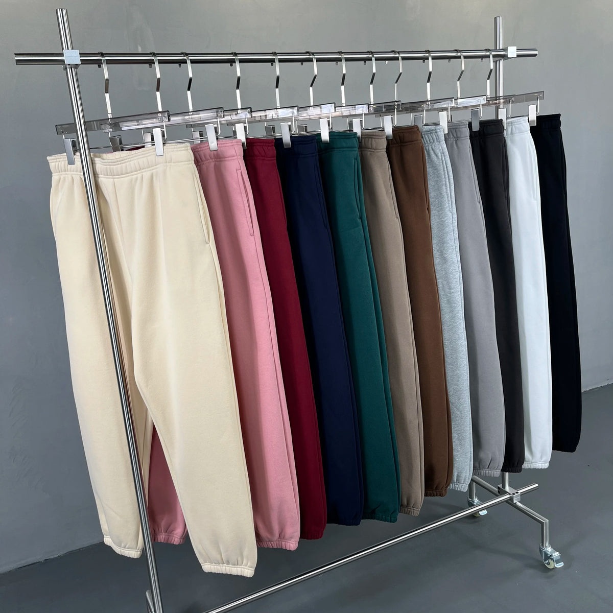 400g Custom Designed Fleece Sports Pants Lined Casual Leggings with Drawstrings