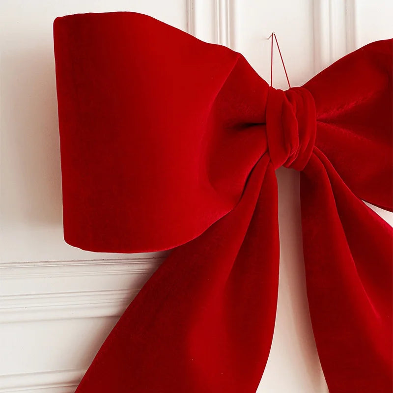 JQ Handmade Korean-Style Oversized Christmas Bow Tree Topper for Festive Home Decor