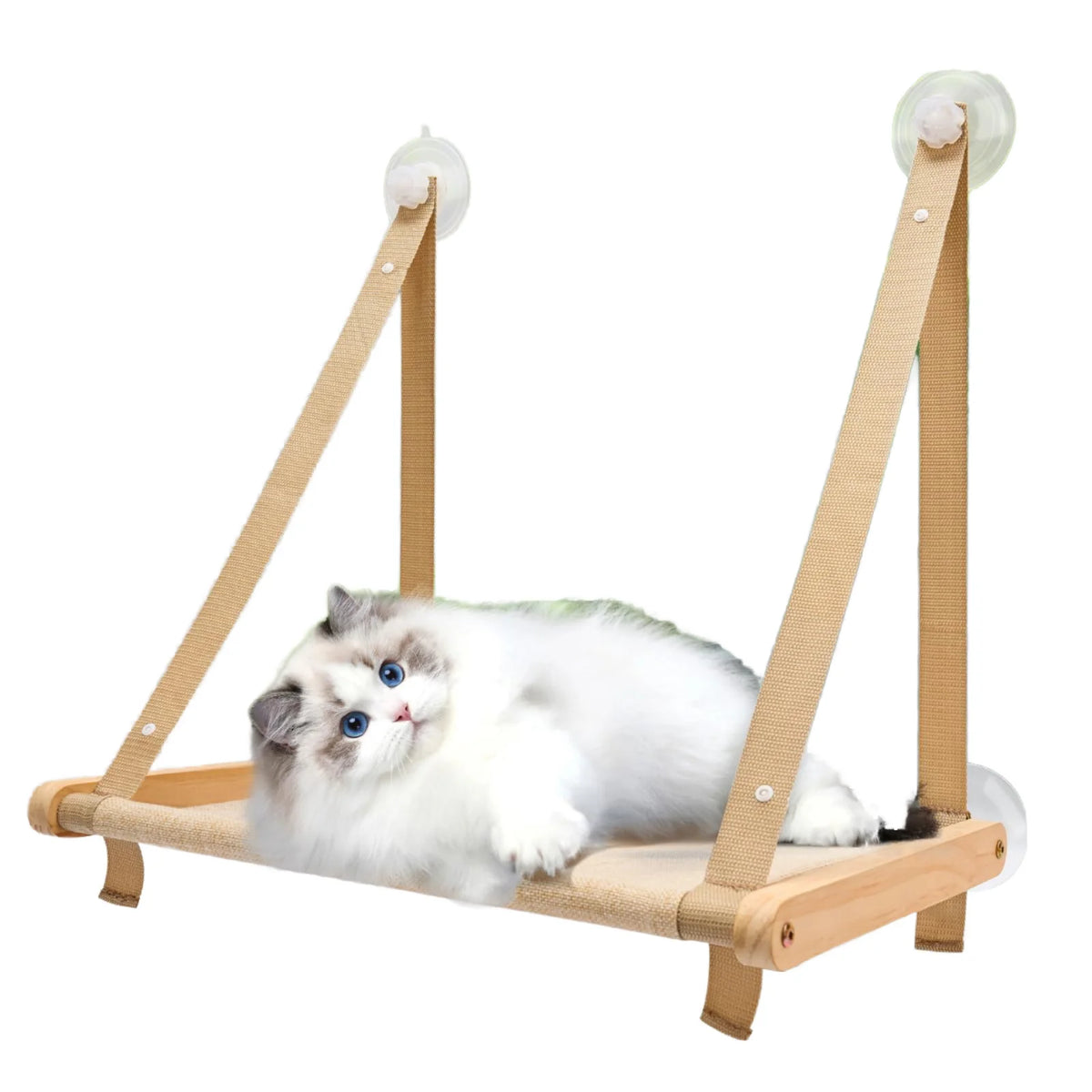 Eco-Friendly Wooden Fiber Cat Window Hammock Foldable Suction Cup Perch Indoor Resting