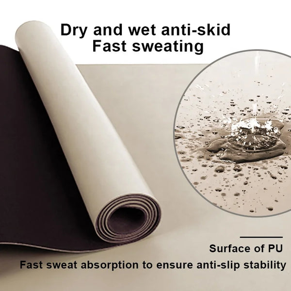 PU Yoga Mat 5mm Thick in Oval or Arch Shape, 183 x 68 cm Workout Mat