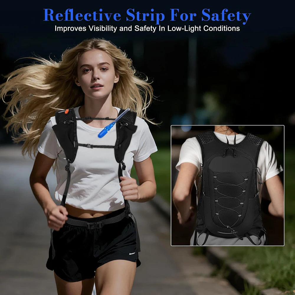 Unisex Hydration Backpack Vest Pack Set with Hydration Bladder Reservoir Water Bladder