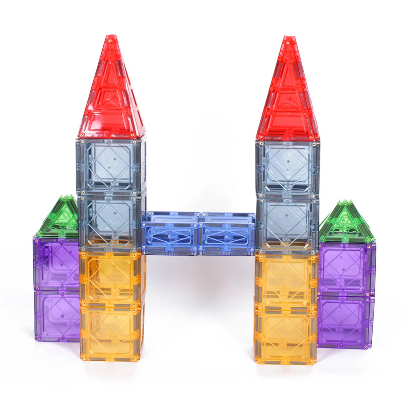 ABS Magnetic Tiles Educational DIY Model Construction Toy-36-Piece Multi-Color Magnetic
