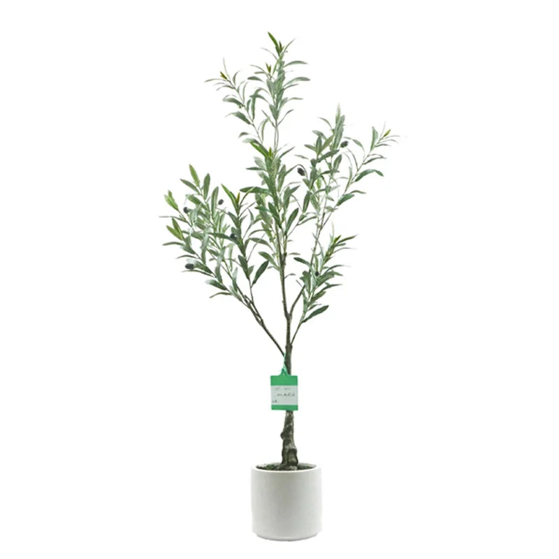 Lifelike Real Touch Artificial Potted Olive Tree Decorative Faux Plant for Indoor Outdoor