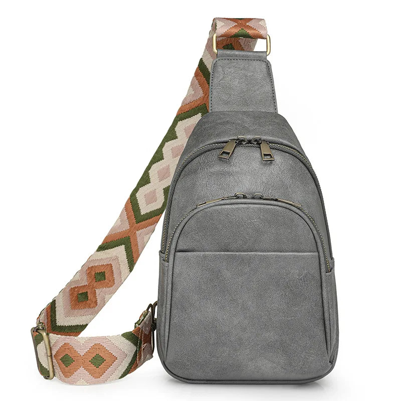 Designer PU Leather Waist Belt Bag Custom Luxury Bags Sling Crossbody Bag with Polyester