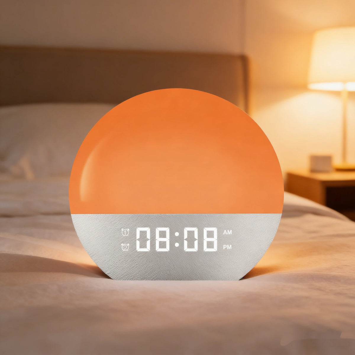 Sunrise Wake Up Light Alarm Clock FM Radio White Noise Sleep Sounds 7-Color Night Lamp