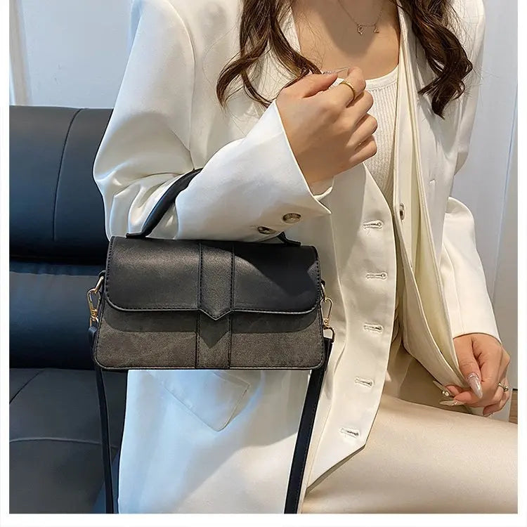 Classic Design Luxury Style Women'S Small Flap Crossbody Bag PU Leather Top Handle Bag