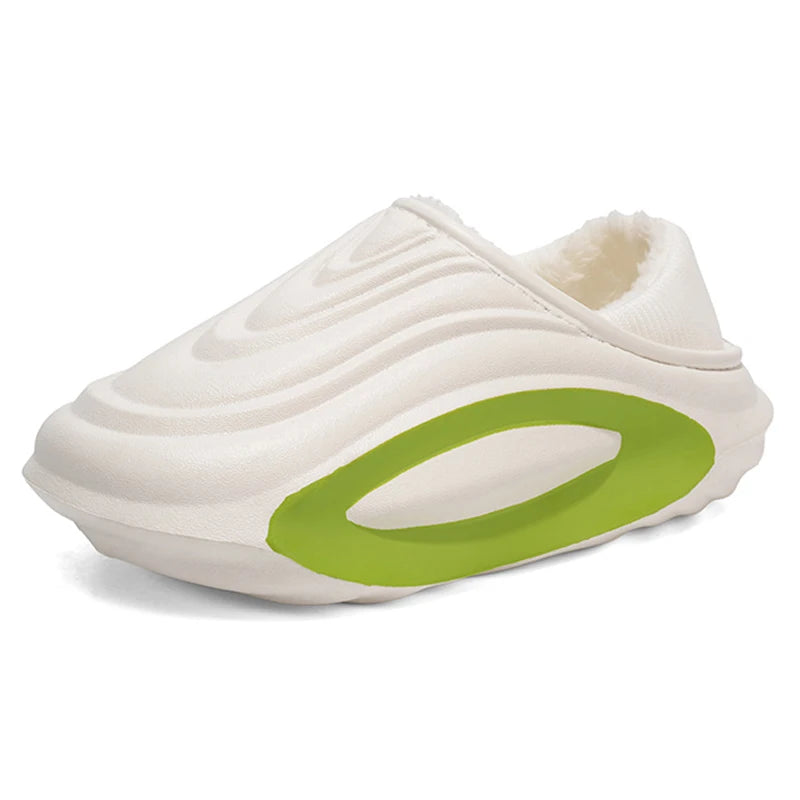 Unisex EVA Cloud Clog Mule Slippers Faux Fur Lined Soft Thick Sole Winter Warm Closed Toe
