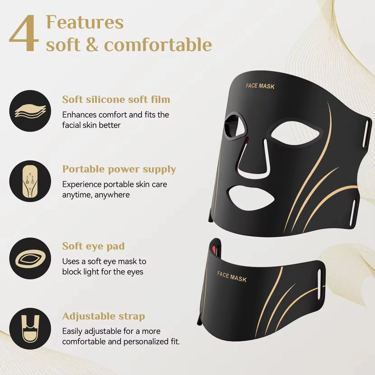 7 Colors LED Photon Therapy Handheld Silicone Facial Masks with Red Light for Face
