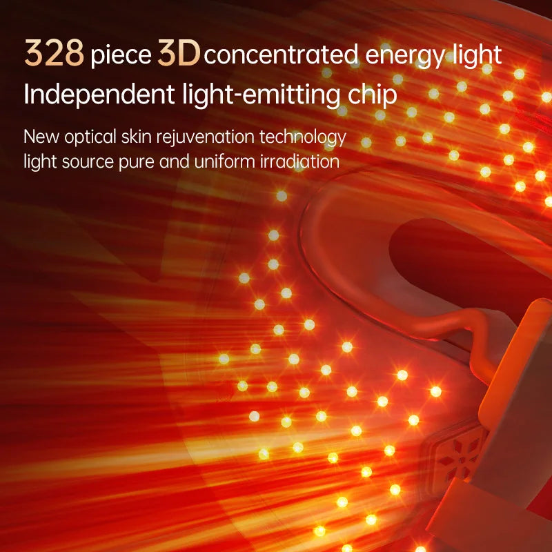 Rechargeable LED Face and Neck Mask with Red Light, Brown or Black