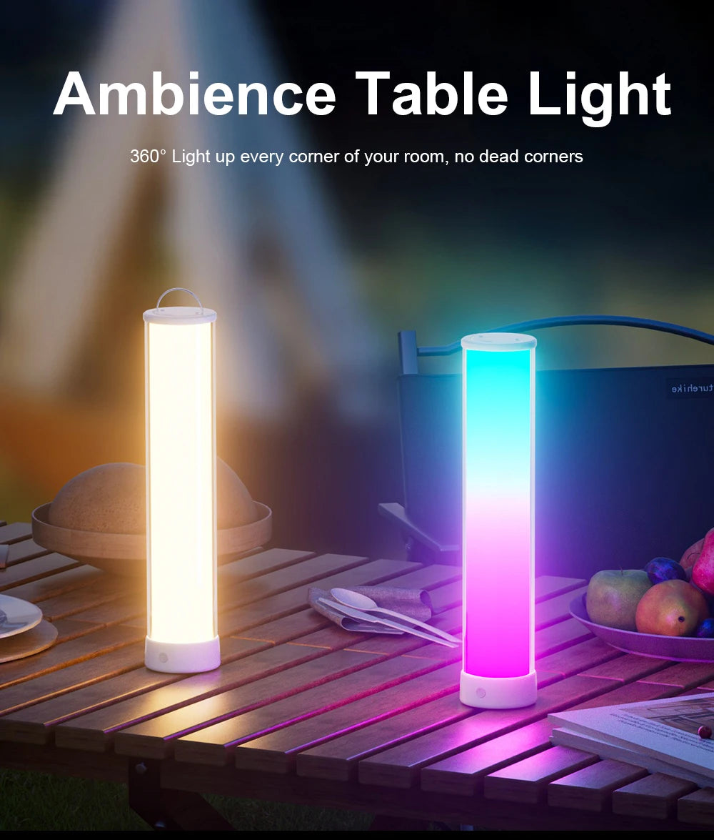 Rechargeable Portable Cordless Mood Dinner RGB LED Table Lamp App Controlled Desk Lamp