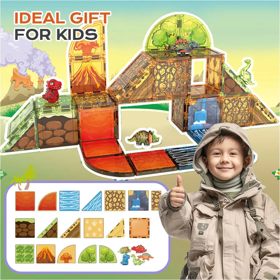 43pcs Dinosaur Magnet Dinosaur Toy With Printing Montessori Educational Plastic Magnetic