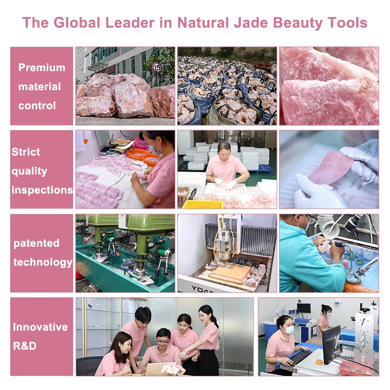 Deep Tissue Guasha Rose Quartz Gua Sha Stone Jade Roller Eye Mask Gift Set CE Certified