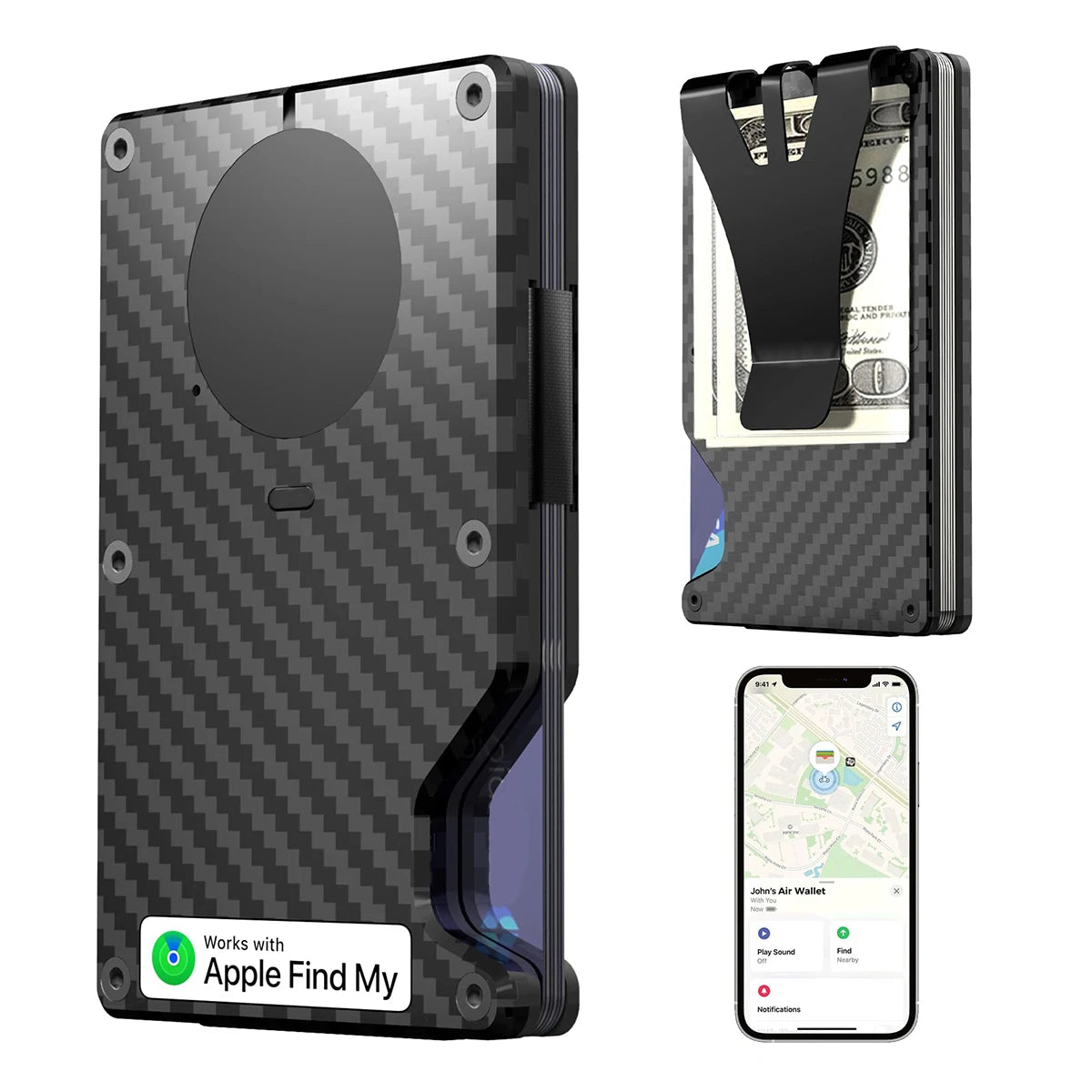 Blocking Metal Aluminum Wallet, Minimalist Men'S Credit Card Holder, With Built-in