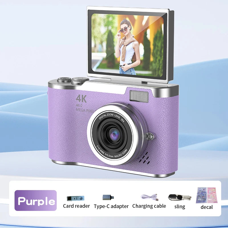 Mini Digital Video Camera with Flip Screen Kids Professional Home Security & Photography