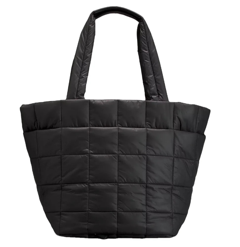 Custom Quilted Puffer Tote Bag Lightweight Nylon Puffer Carryall Bag for Women Girl