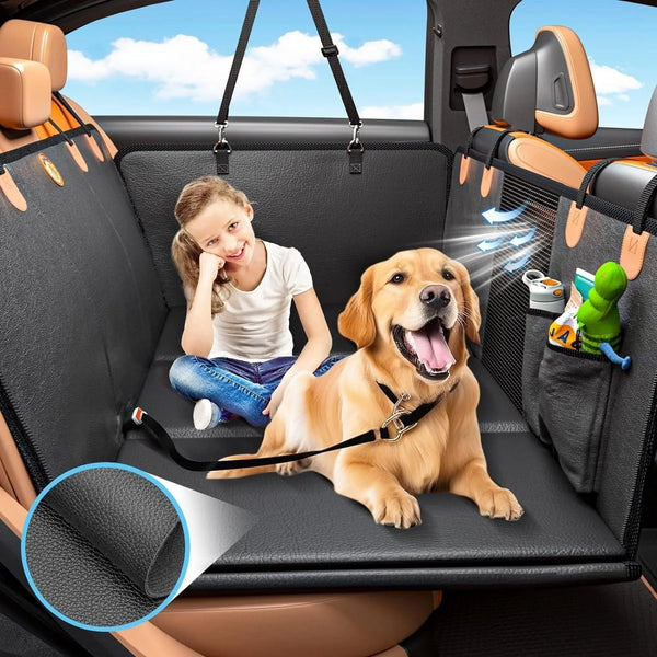 Pet Car Seat Cover Solid Waterproof Foldable Dog Rear Seat Protector