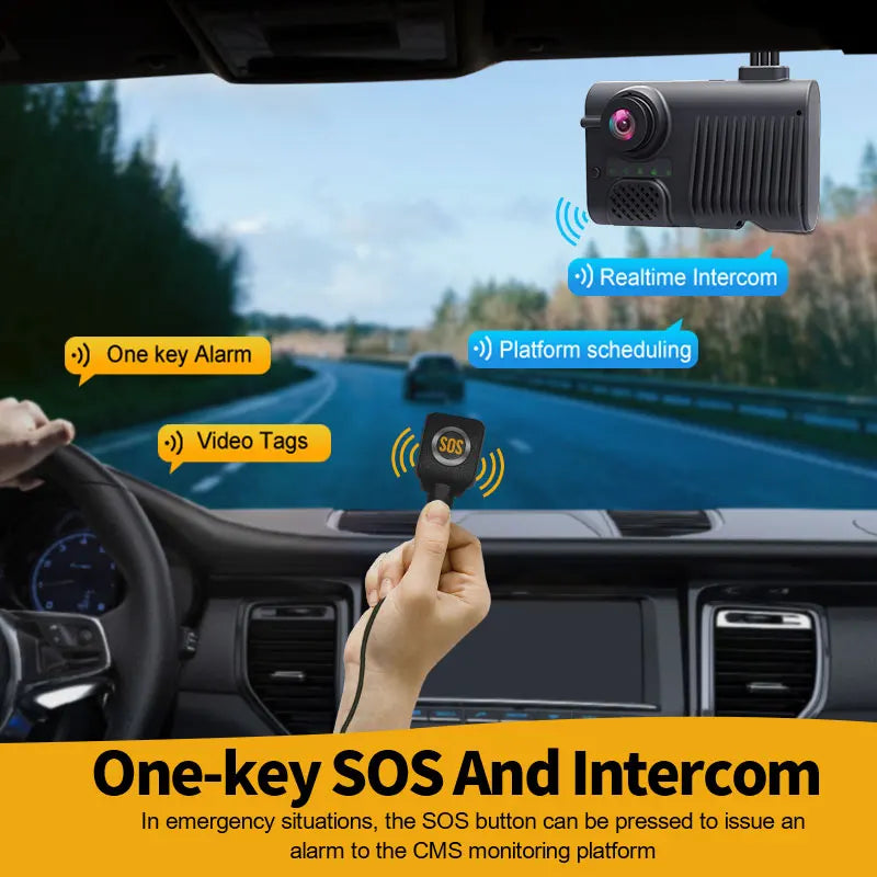 Fleet Dashcam 4G Lte Android Gps Wifi Adas Cmsv6 Car Dvr Camera Dash Cam Front Rear