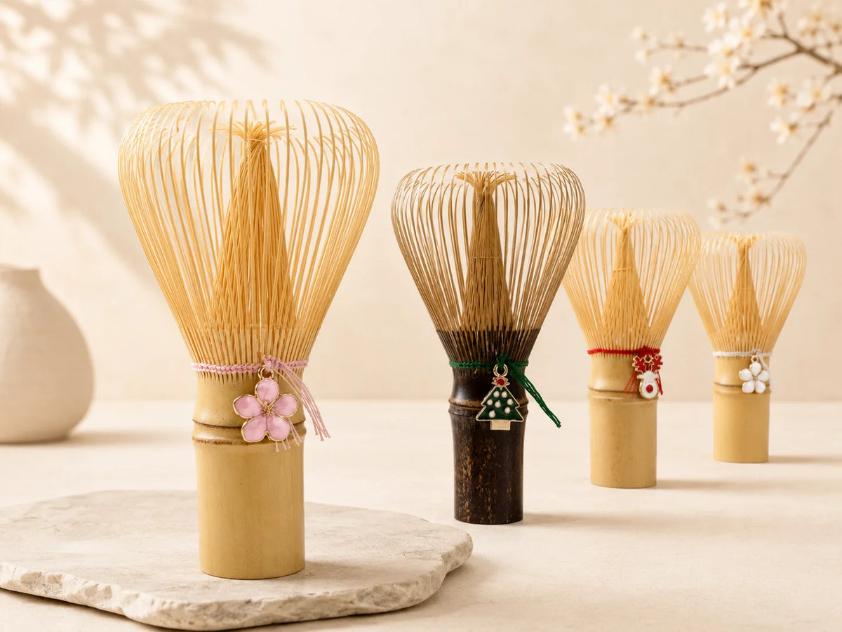 Handmade Japanese Matcha Whisk Ceremonial Customize Purple Shin Chasen With Charming