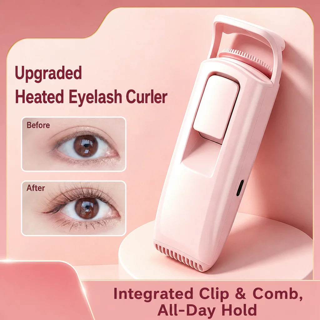Portable Heated Lash Curler Clip Comb Three Heat Levels Flexible Silicone Strip for Daily