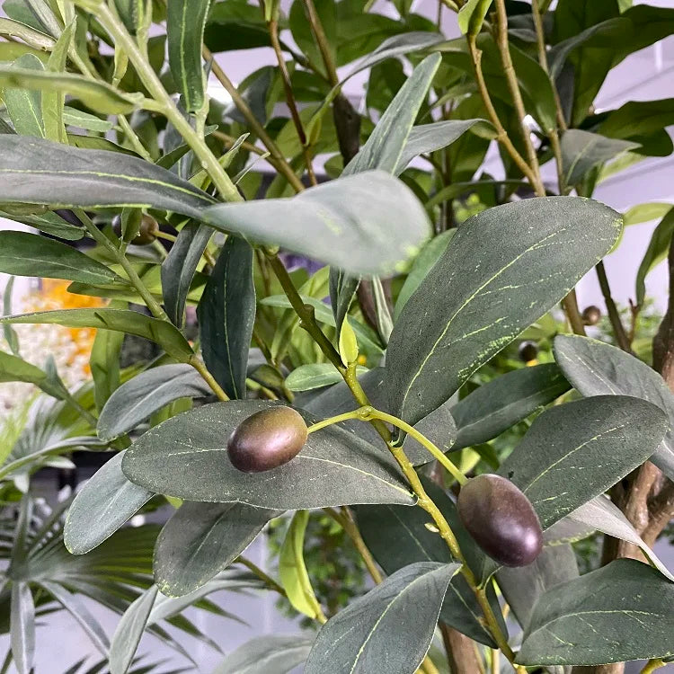 Plantas-Artificial Office Decor Large Faux Olive Trees with Fruit in Pot