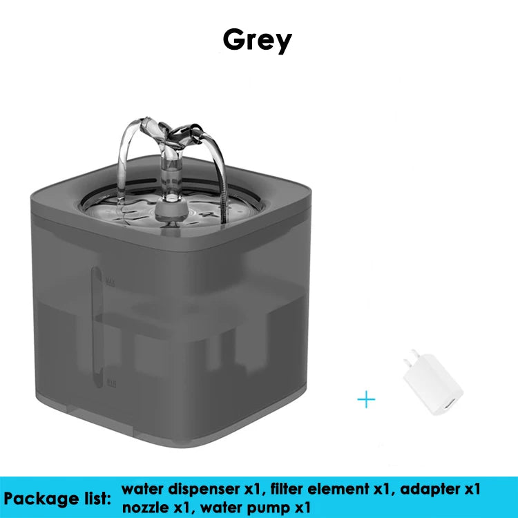 Smart 2L Cat Water Fountain, Electric ABS Pet Water Dispenser with USB Power