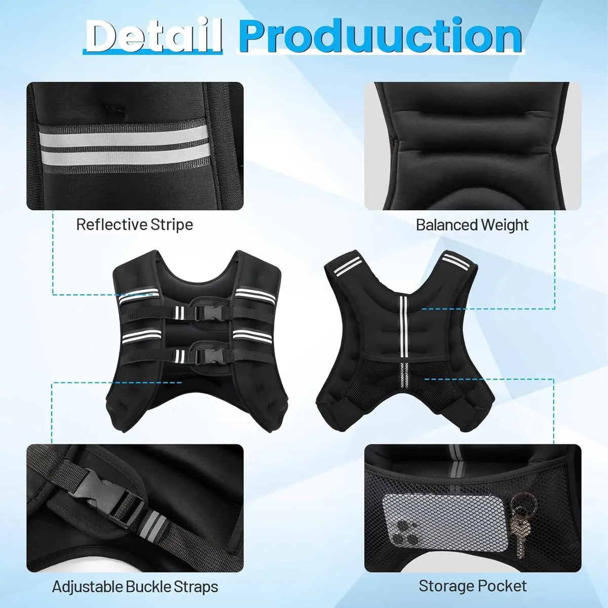 Custom Made Quick Release 12 LBS Weight Vest for Men Women Workout Strength Training Gym