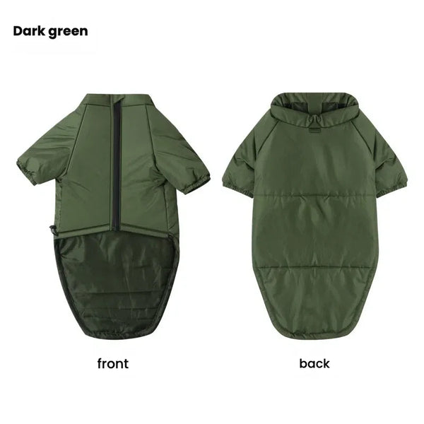 Reversible Weatherproof Dog Jacket with Reflective Safety Strips